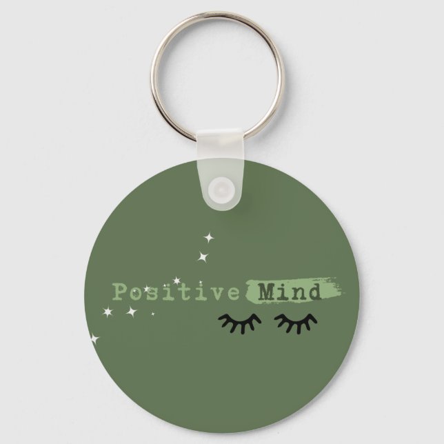 Porte-clés Bague à clés verte - Esprit Positif (Recto)