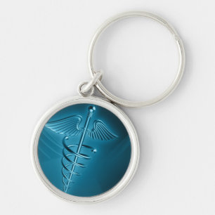 Porte-clés Bague bleue d'Asclepius