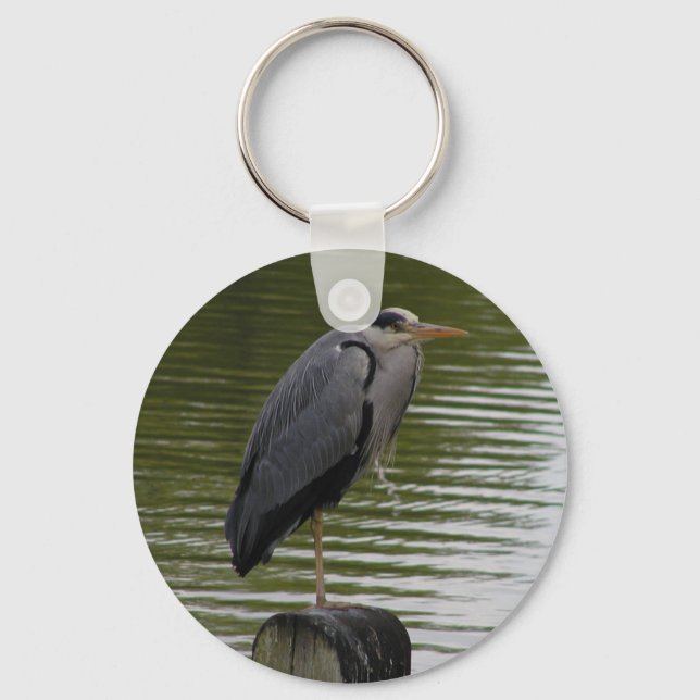 Porte-clés Bague clé Heron gris (Recto)