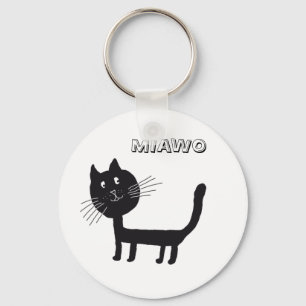 Porte-clés Bague de clé amusante du chat noir