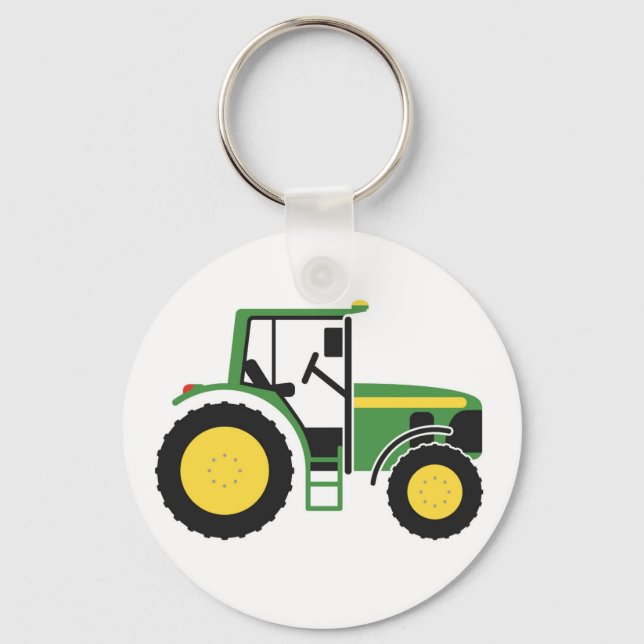Porte-clés Bague de clé de tracteur vert (Recto)