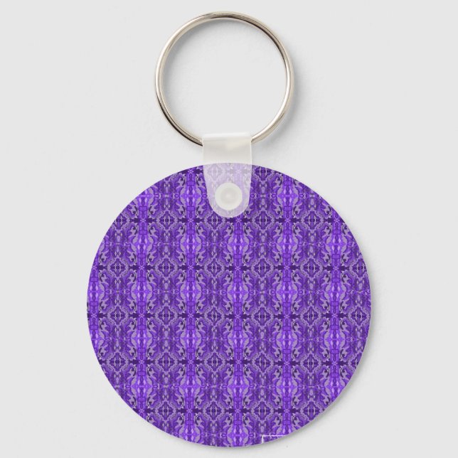 Porte-clés Bague de clé Motif Abstraite avec diamant violet (Recto)