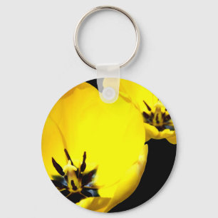 Porte-clés Bague de touches de tulipe jaune