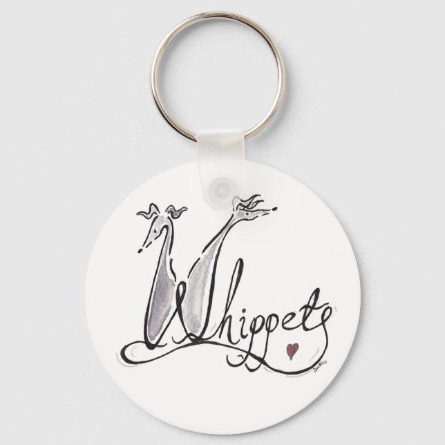 Porte-clés Bague de touches Whippets (Recto)
