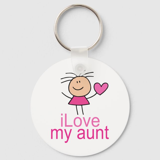 Porte-clés Baguette fille amour ma tante cadeau (Recto)