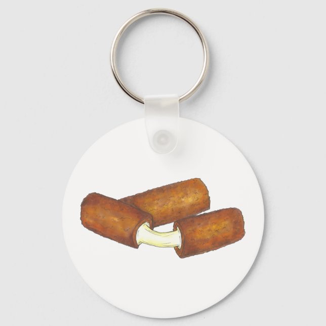 Porte-clés Baguettes de fromage Mozzarella fondues Aliments e (Recto)