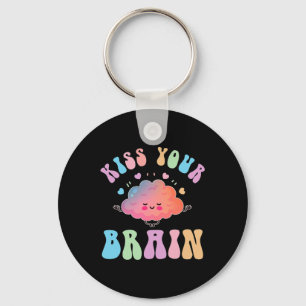 Porte-clés Baiser votre cerveau Retro Sensibilisation sur l'a