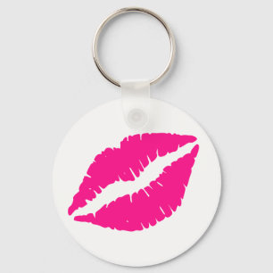 Porte-clés Baisers rose blanc mignon motif cravate