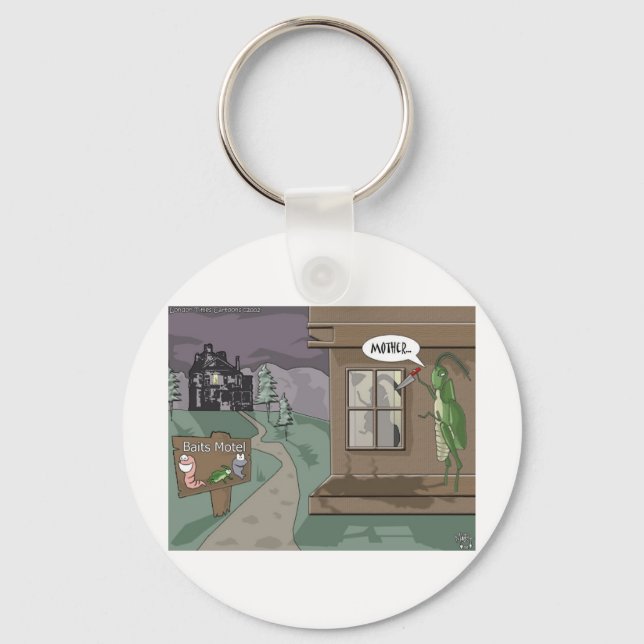 Porte-clés Baits Motel Funny Pêche Caricature Cadeaux & Tee - (Recto)