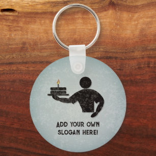 Porte-clés Baked a Cake Baker thème - votre texte des deux cô