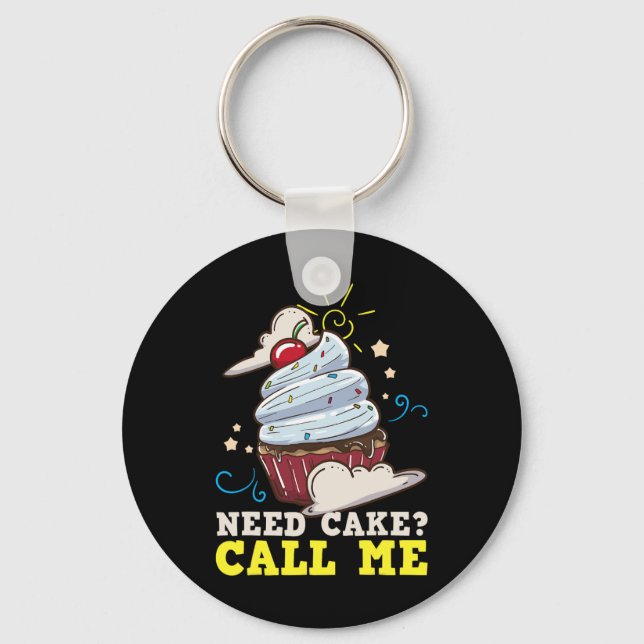 Porte-clés Baker Baking Cake Cupcake Cadeau (Recto)