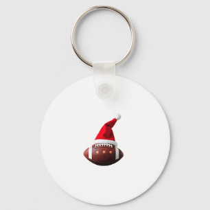 Porte-clés Bal de football américain de Noël Santa Hat (3)