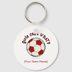 Porte-clés Bal de football en rouge