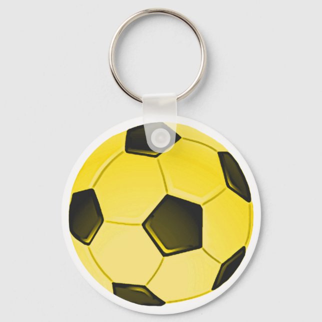 Porte-clés Bal de soccer américain jaune ou football (Recto)