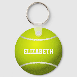 Porte-clés Bal de tennis personnalisé jaune