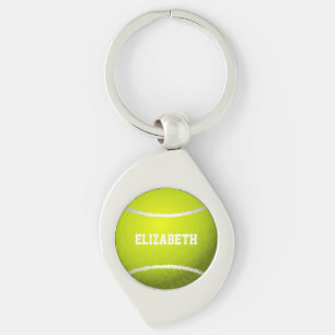 Porte-clés Bal de tennis personnalisé jaune