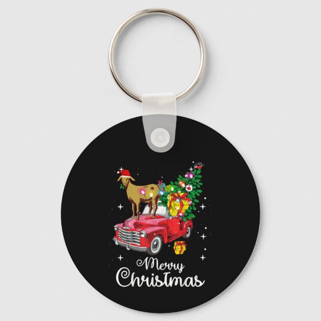 Porte-clés Balades de chèvre Rouge Voiture Noël (Recto)