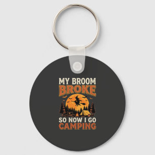 Porte-clés Balai de camping Halloween Design d'horreur vintag