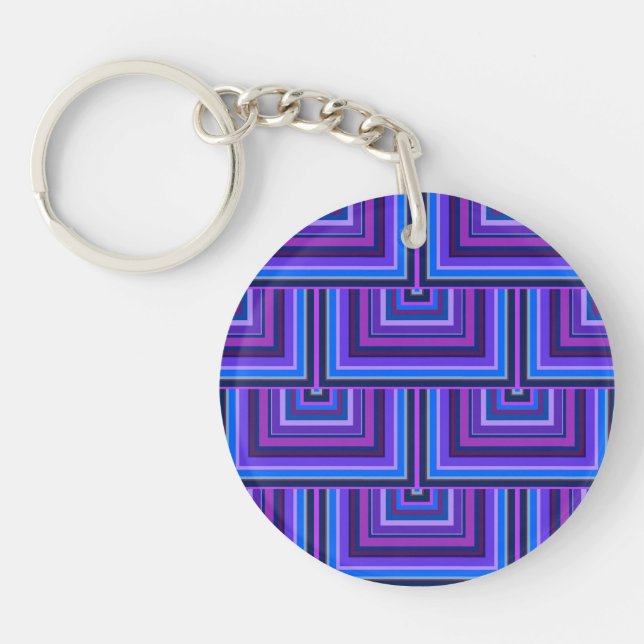 Porte-clés balance carré bleue et violette (Devant)