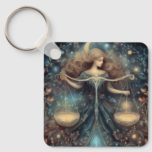 Porte-clés Balance de la Vierge zodiaque Astrologie Céleste A (Recto)