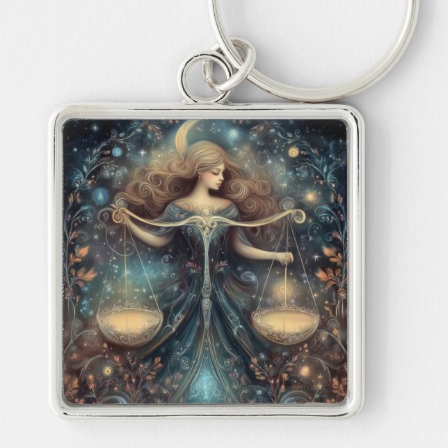 Porte-clés Balance de la Vierge zodiaque Astrologie Céleste A (Devant)