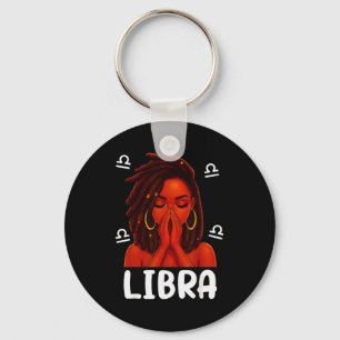 Porte-clés Balance Locd Femme Noire Prie Zodiaque Naissance C