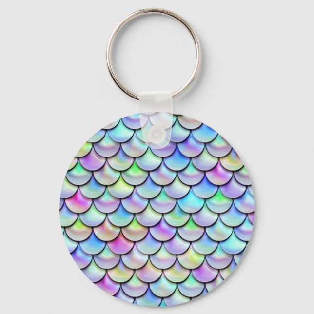 Porte-clés Balances de sirène à bulle arc-en-ciel tombée (Recto)