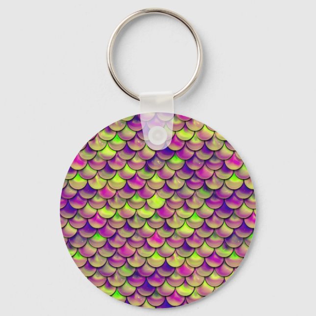 Porte-clés Balances violettes et vertes (Recto)