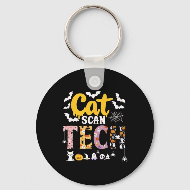 Porte-clés Balayage Cat Ct Rad Tech Halloween Costume Araigné (Recto)