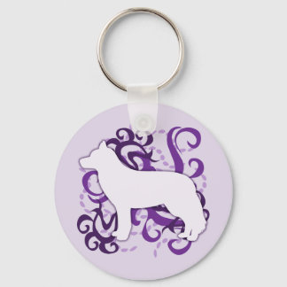 Porte-clés Balayage violet Sibérien Husky