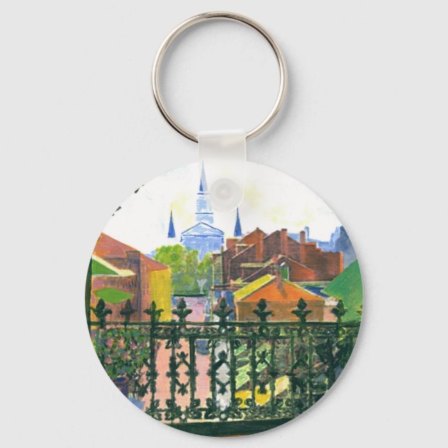 Porte-clés Balcon du quartier français (Recto)