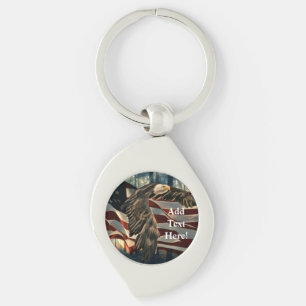 Porte-clés Bald Eagle American Flag Country Road Porte - clé