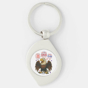 Porte-clés Bald Eagle avec Fireworks - USA 250 ans 1776-2026