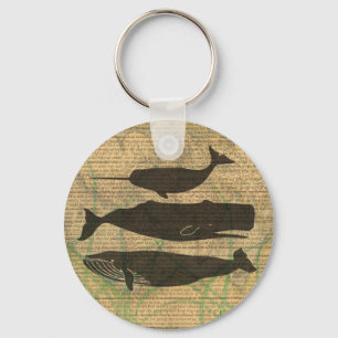 Porte-clés Baleine antique Vie marine