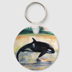 Porte-clés Baleine en Sauter Wild Orca Bouton de base Bouton