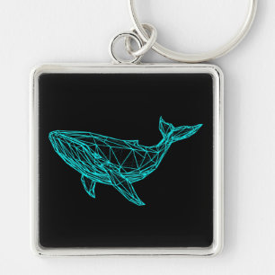 Porte-clés baleine géométrique futuriste
