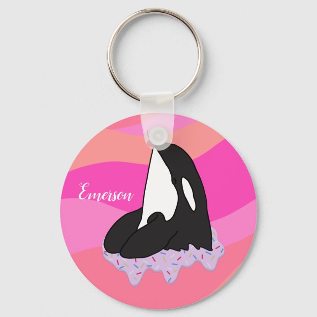 Porte-clés Baleine tueuse Orca personnalisée (Recto)