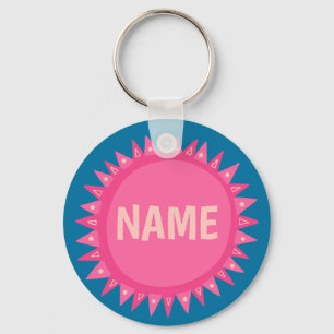 Porte-clés Balise PERSONNALISER IT Pink Blue Sunshine Name