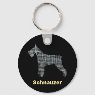 Porte-clés Balise Schnauzer Chien jaune et noir de la grille