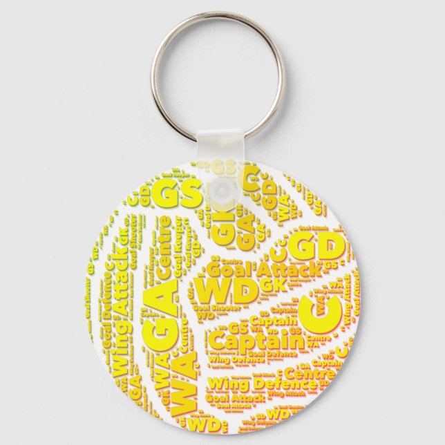 Porte-clés Ball Design Yellow Netball (Recto)