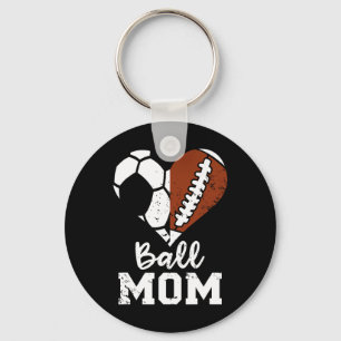 Porte-clés Ball Maman Coeur Drôle Football Soccer Maman
