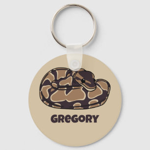 Porte-clés Ball Python Snake, Brown et Tan Personnalisé