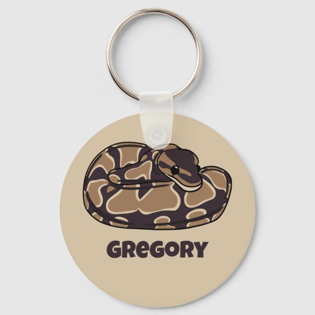 Porte-clés Ball Python Snake, Brown et Tan Personnalisé (Recto)