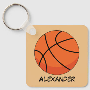 Porte-clés Balle de basket-ball en dessin   Ajouter un nom