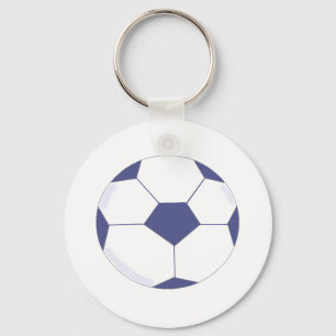 Porte-clés Balle de Football - Bleue et Blanche