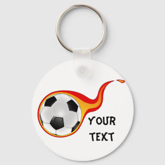 Porte-clés balle de football flamboyante