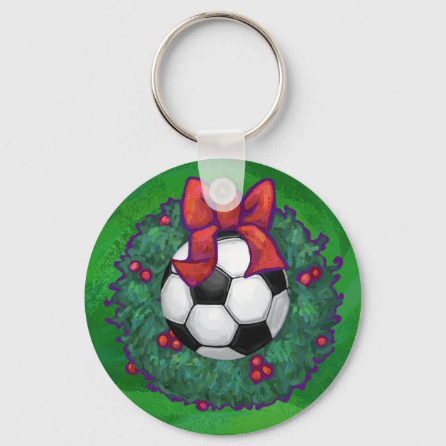 Porte-clés Balle de football Noël (Recto)
