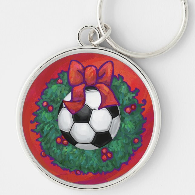 Porte-clés Balle de football Noël (Devant)