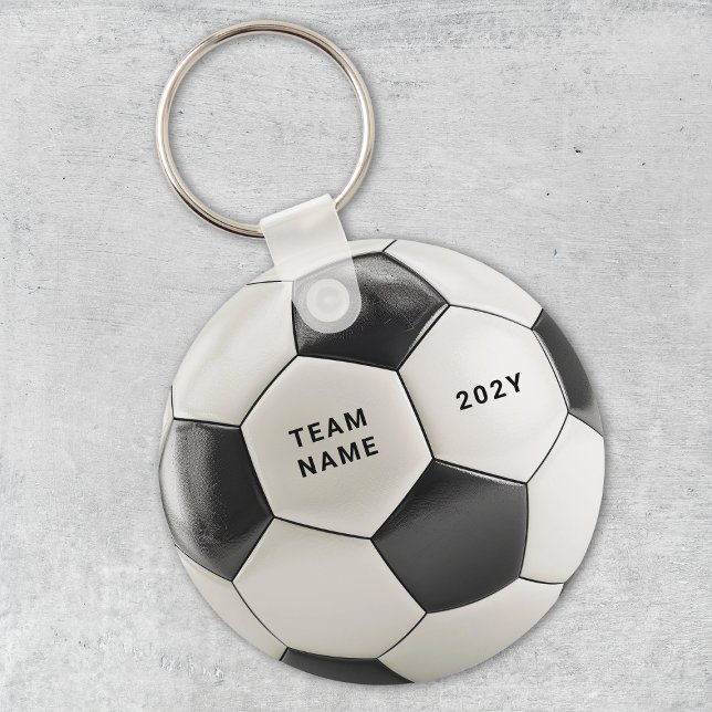 Porte-clés Balle de Football | Nom de l'équipe per (Soccer ball design, perfect for football fans, team celebrations, birthdays & sports-themed parties!)