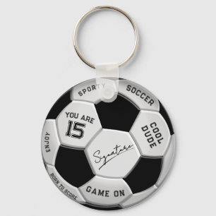 Porte-clés Balle de Football Personnalisée Anniversaire Âg